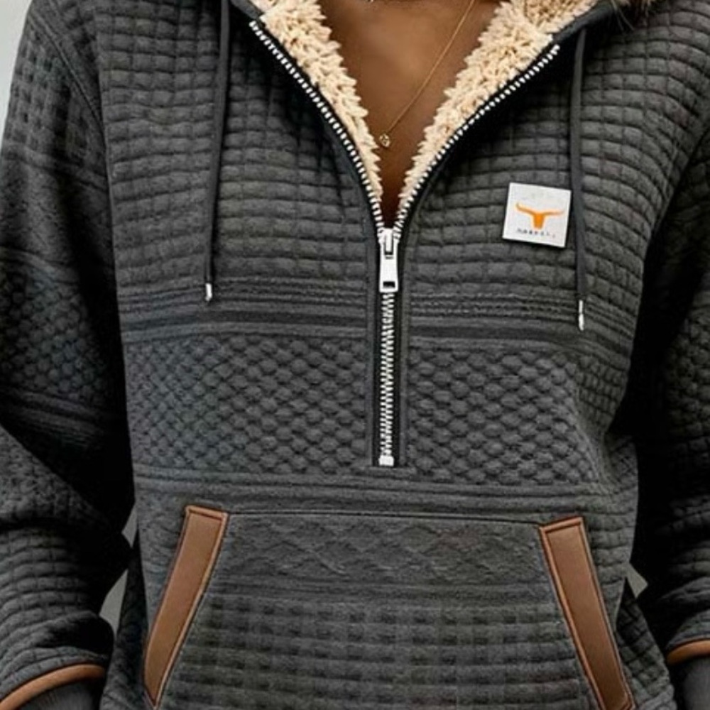 Women’s Quilted Jacket with Brown Trim